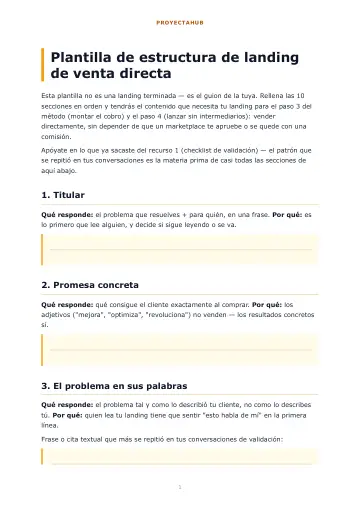 Plantilla de estructura de landing